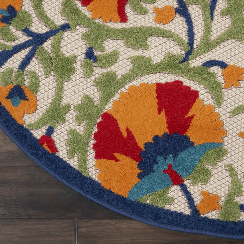 Red and Multicolor Indoor Outdoor Runner Rug